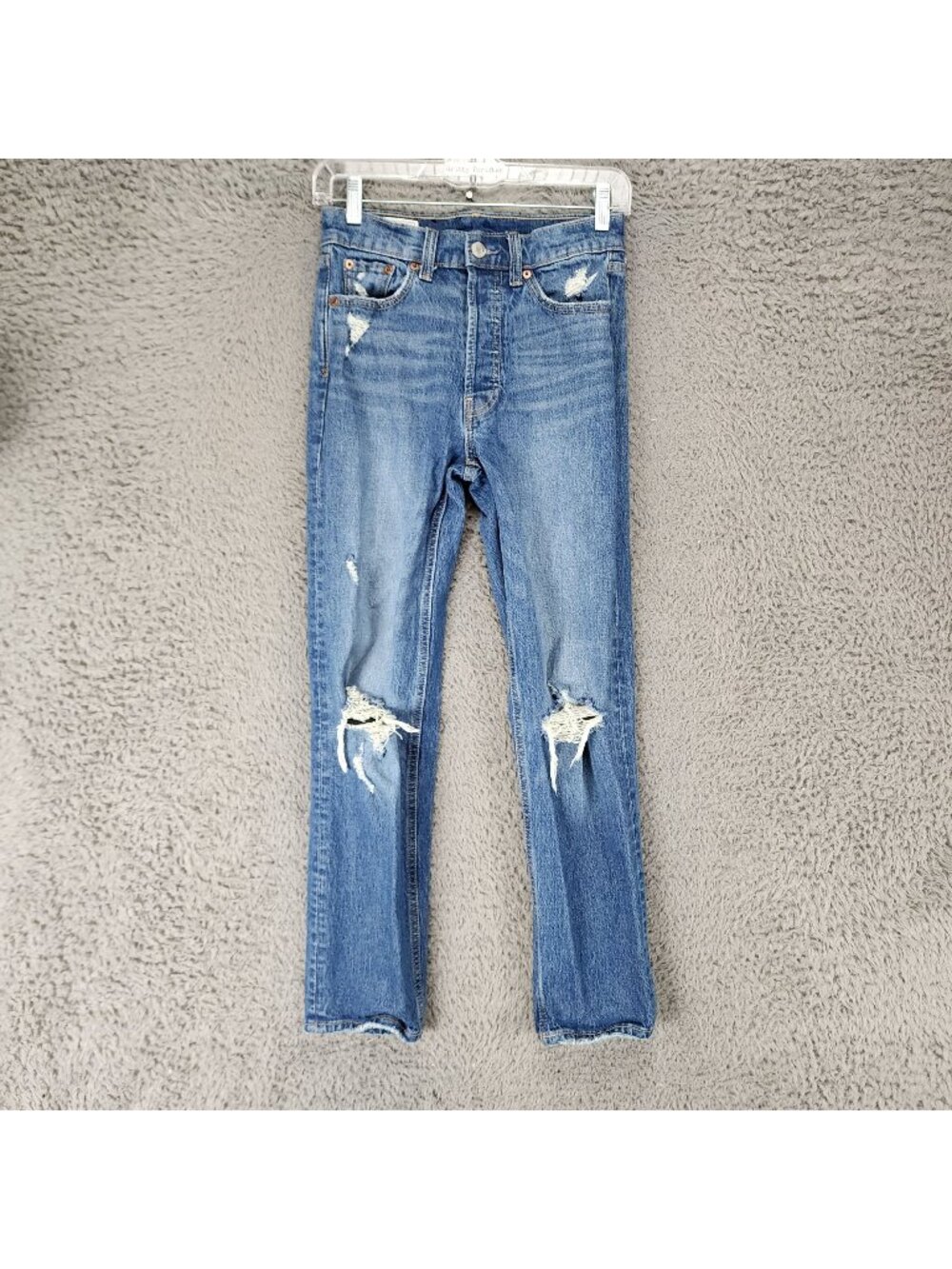 Gap Jeans Womens 25/0R Blue Stretch Denim Button Fly Cheeky Straight